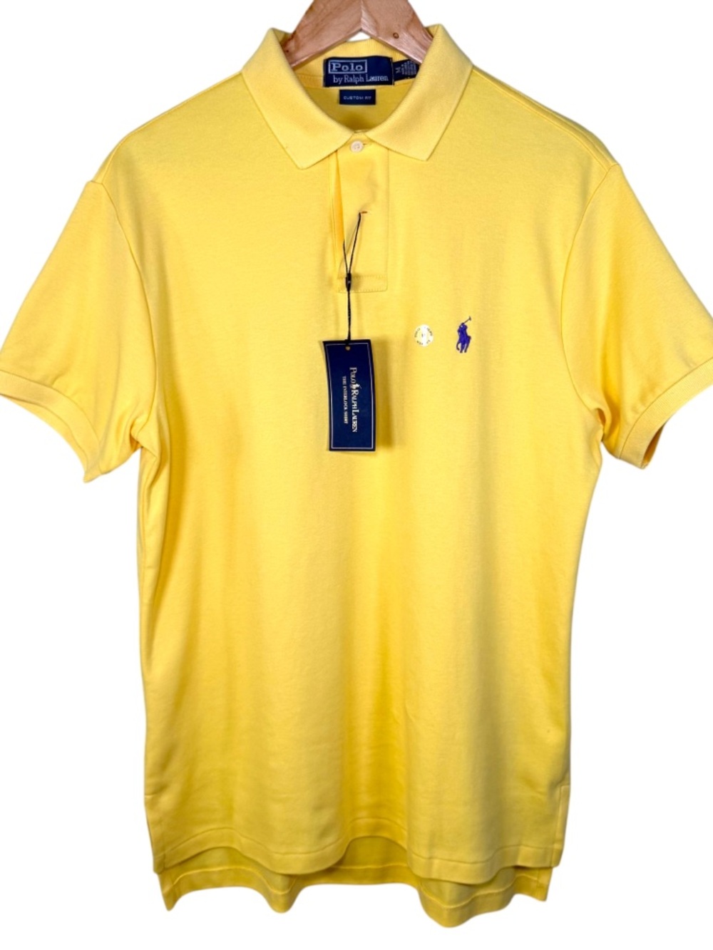 Polo Ralph Lauren Yellow Polo Shirt NWT Custom Fit Mens M